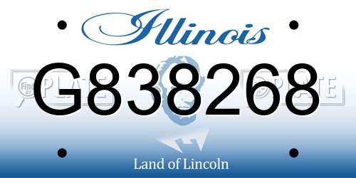 G838268 Illinois License Plate