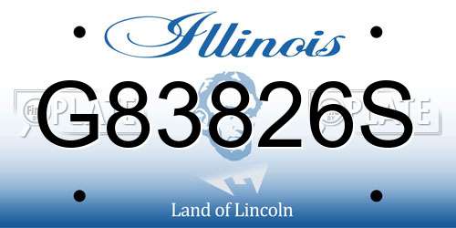 G83826S Illinois License Plate