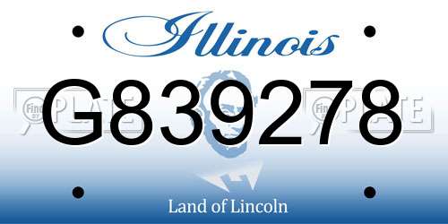 G839278 Illinois License Plate