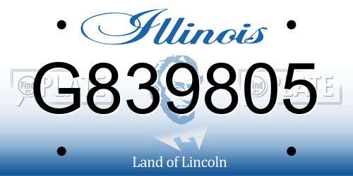 G839805 Illinois License Plate