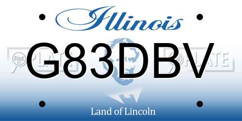 G83DBV Illinois License Plate