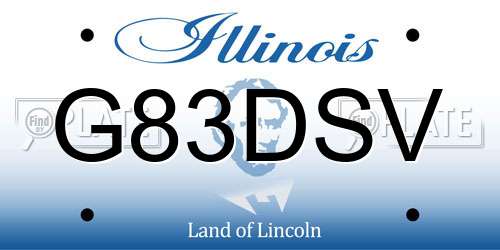 G83DSV Illinois License Plate