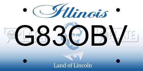 G83OBV Illinois License Plate