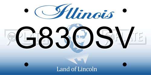 G83OSV Illinois License Plate