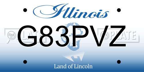 G83PVZ Illinois License Plate