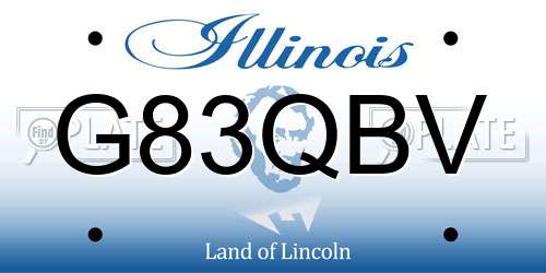 G83QBV Illinois License Plate