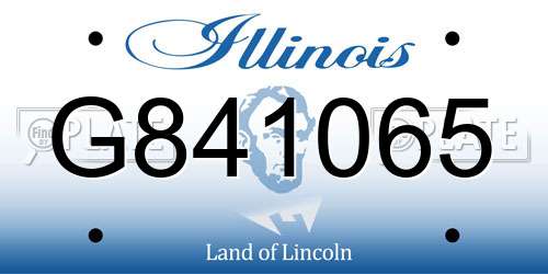 G841065 Illinois License Plate