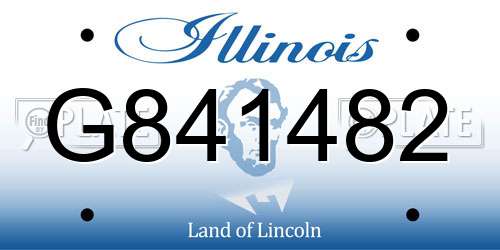 G841482 Illinois License Plate