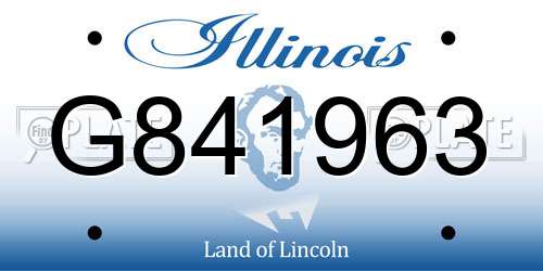 G841963 Illinois License Plate