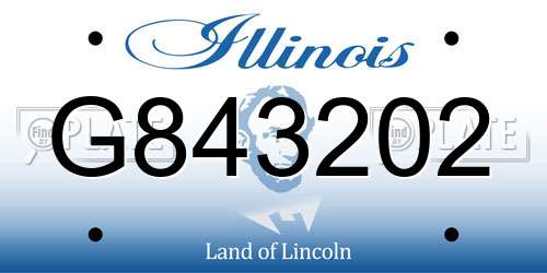 G843202 Illinois License Plate