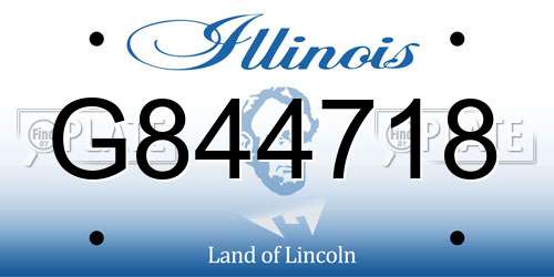 G844718 Illinois License Plate