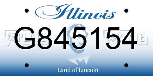 G845154 Illinois License Plate