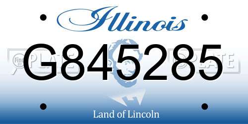 G845285 Illinois License Plate