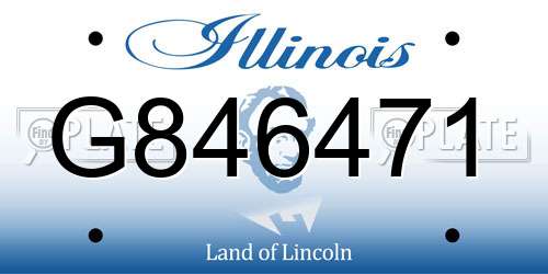 G846471 Illinois License Plate