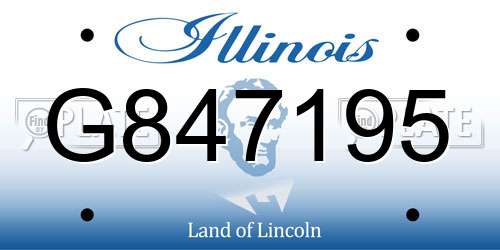 G847195 Illinois License Plate