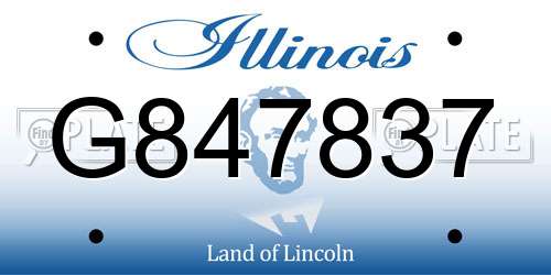 G847837 Illinois License Plate