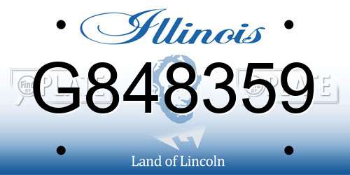 G848359 Illinois License Plate