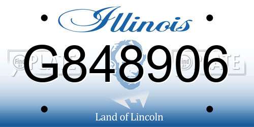G848906 Illinois License Plate