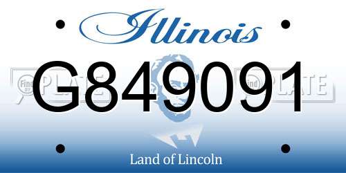 G849091 Illinois License Plate