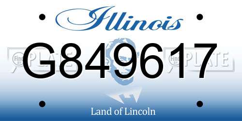 G849617 Illinois License Plate