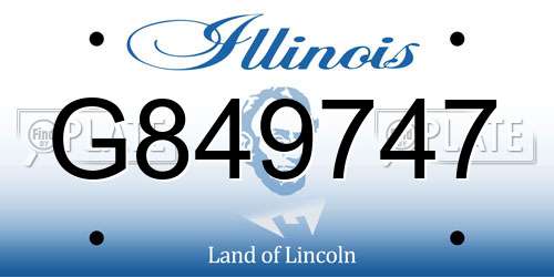 G849747 Illinois License Plate