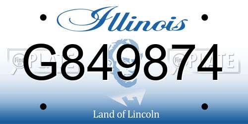 G849874 Illinois License Plate