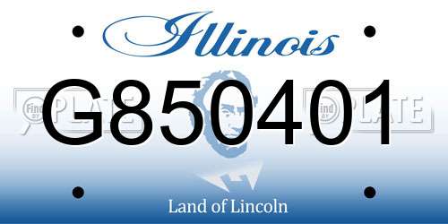 G850401 Illinois License Plate