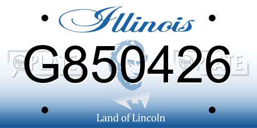 G850426 Illinois License Plate