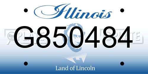 G850484 Illinois License Plate