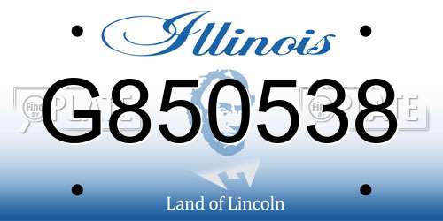 G850538 Illinois License Plate