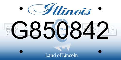 G850842 Illinois License Plate