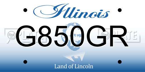 G850GR Illinois License Plate