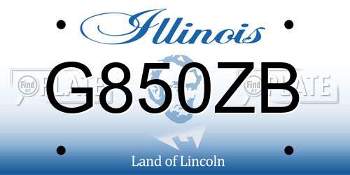 G850ZB Illinois License Plate