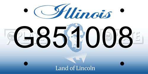 G851008 Illinois License Plate