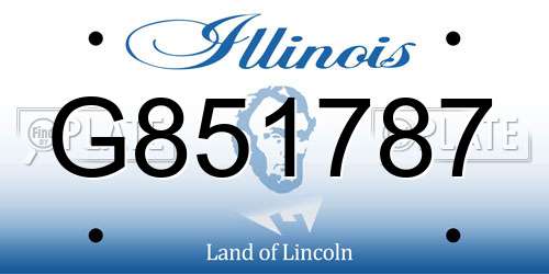 G851787 Illinois License Plate