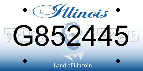 G852445 Illinois License Plate