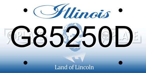 G85250D Illinois License Plate