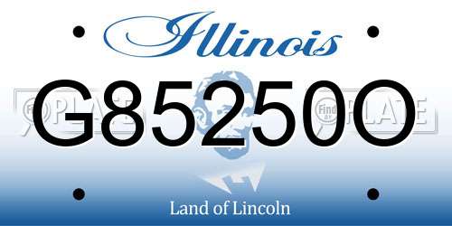 G85250O Illinois License Plate