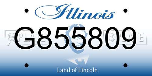 G855809 Illinois License Plate