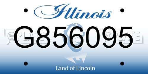 G856095 Illinois License Plate