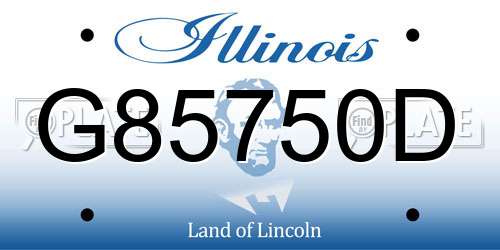 G85750D Illinois License Plate