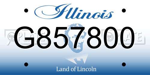 G857800 Illinois License Plate