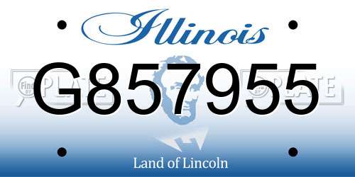 G857955 Illinois License Plate