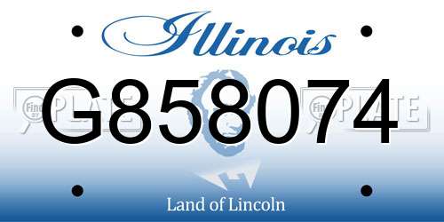G858074 Illinois License Plate