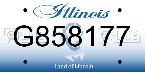 G858177 Illinois License Plate