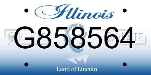 G858564 Illinois License Plate