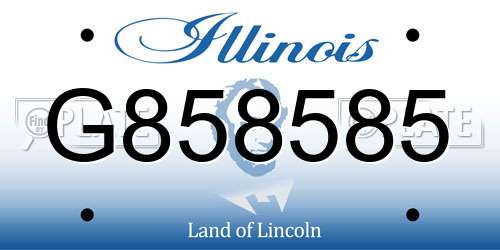 G858585 Illinois License Plate