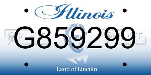 G859299 Illinois License Plate