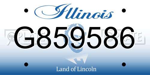 G859586 Illinois License Plate
