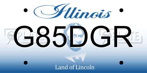 G85DGR Illinois License Plate